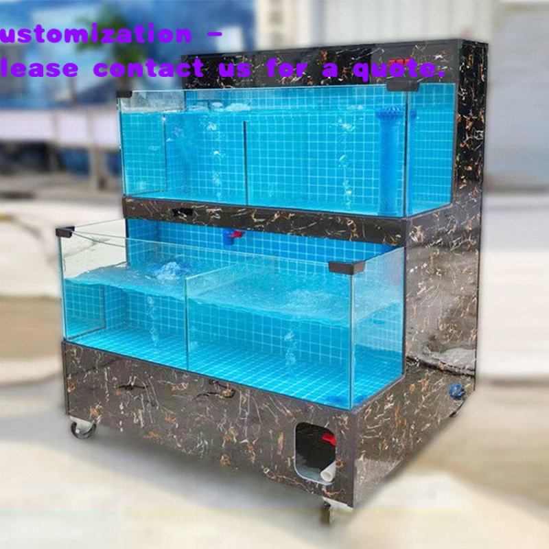Aquarium Marine Salt - カスタムメイドの大型アクリルガラス水槽、屋外スペース用、サンゴ礁、シーフード、塩水魚類を備えています。