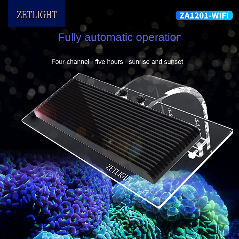 Aquarium Blue Marine - Zetlight-水族館の成長のためのサンゴの光の植物,サンゴ礁の水槽,白,青,ZA-1201AIのLEDライト