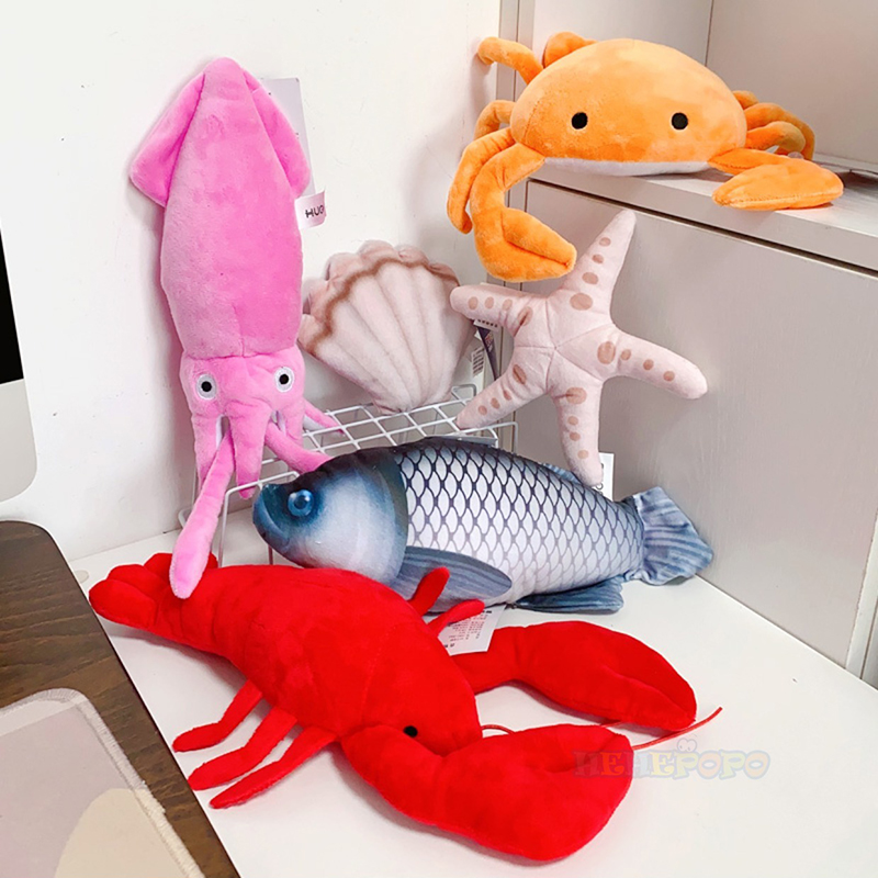 Aquarium Marine Park - シミュレーションロブスターぬいぐるみおもちゃイカカニヒトデホタテ鯉魚水族館海海洋動物海洋公園ぬいぐるみ