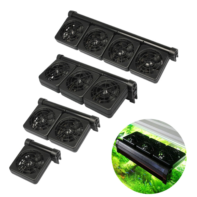 Aquarium Marine Salt - 1/2/3/4台の水槽ファンチラー、水温制御機能付き魚タンク冷却ファンシステム（海水・淡水・海洋タンク・池用）