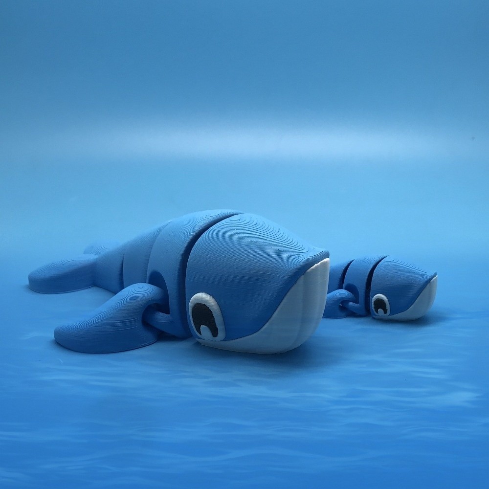 かわいいミニ可動関節ペンギンフィギュア3Dプリントクジラ青黒 - Aquarium Blue Marine のレビューと価格