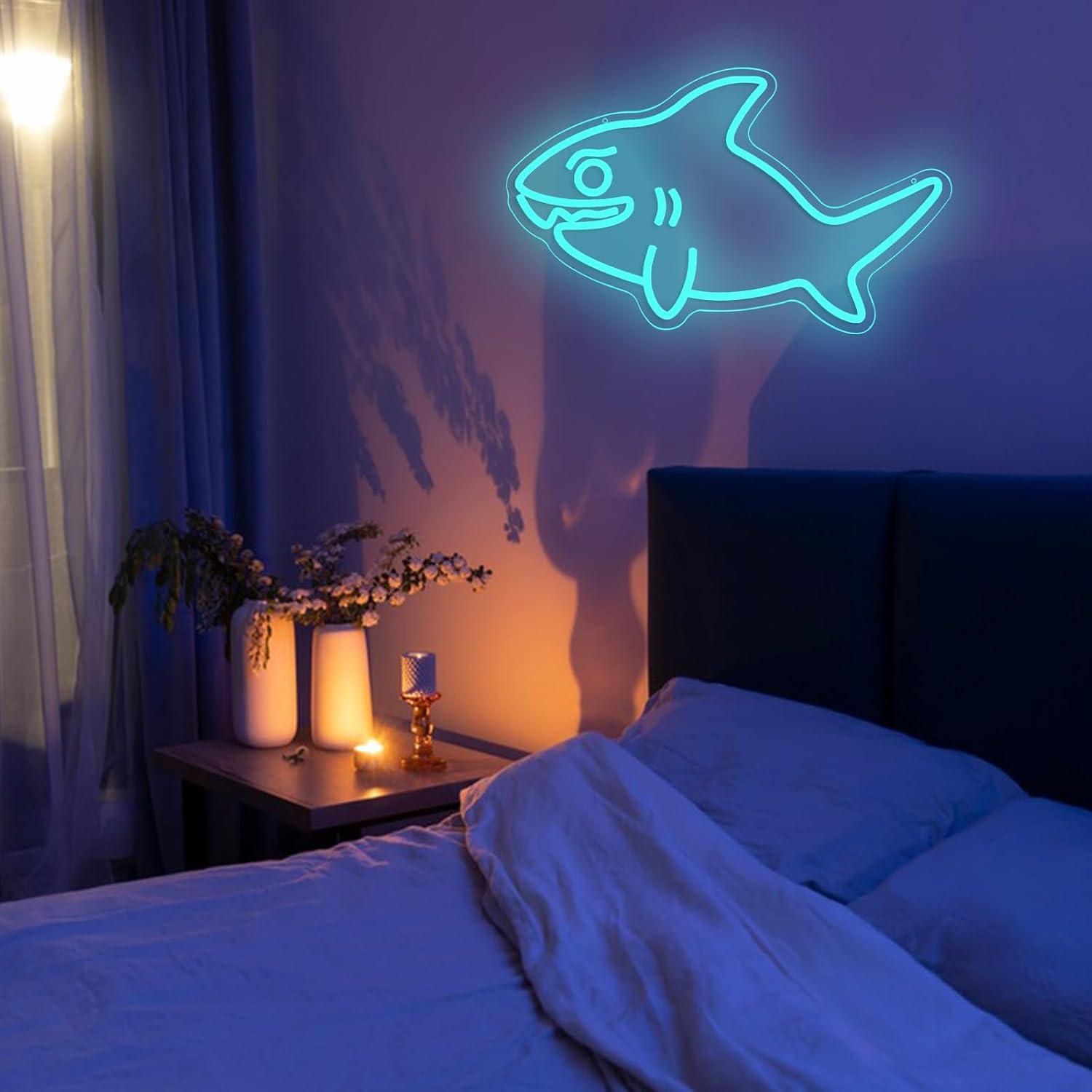 サメのネオンサインUSB調光LEDライト、子供部屋、寝室、男 - Marine Zoo のレビューと価格