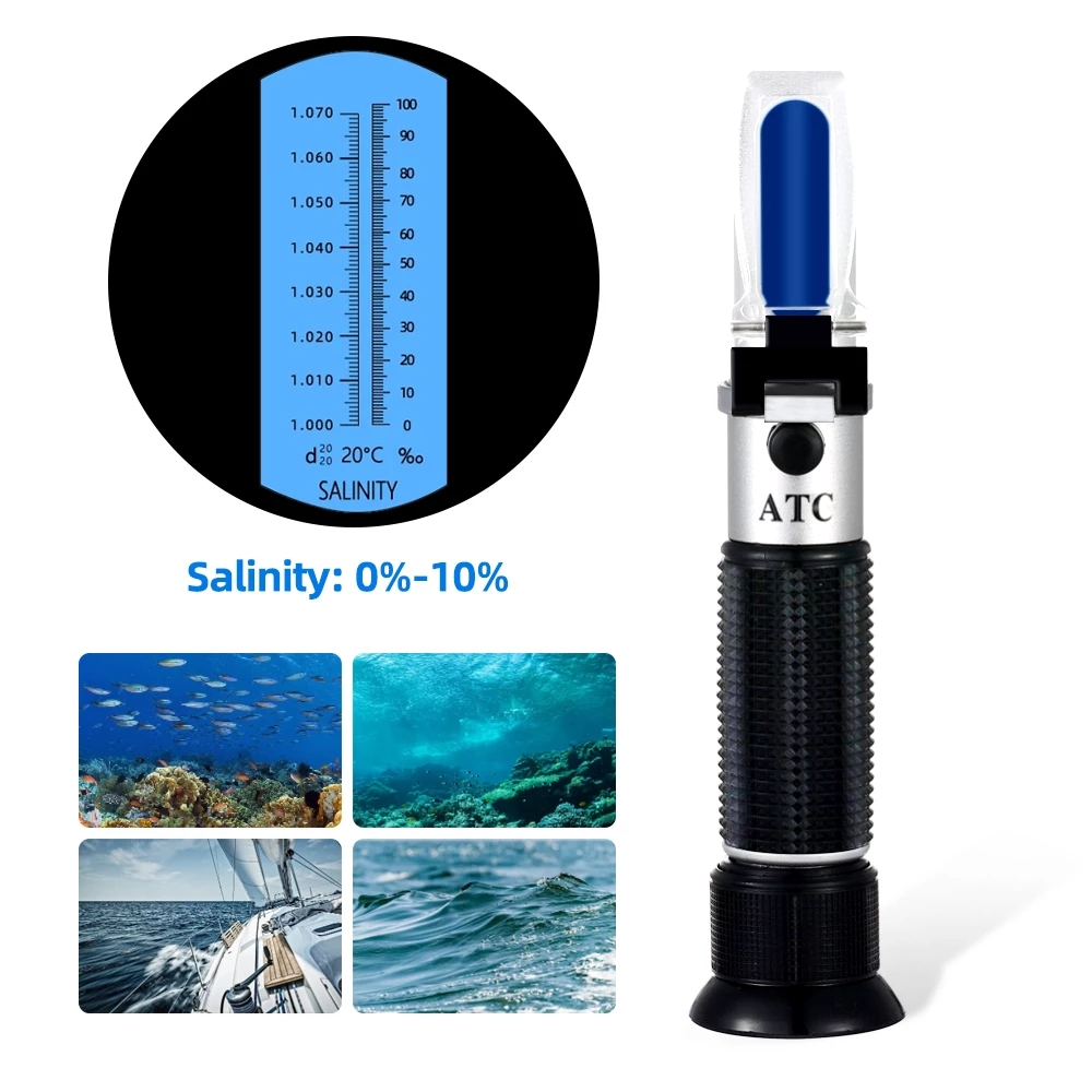 塩分屈折計 0-10% 1.000-1.070SG 光学式塩 - Aquarium Marine Salt のレビューと価格